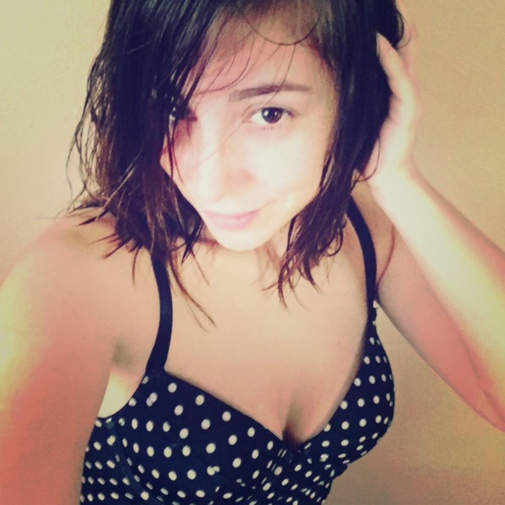 Black and white polka dot Bra